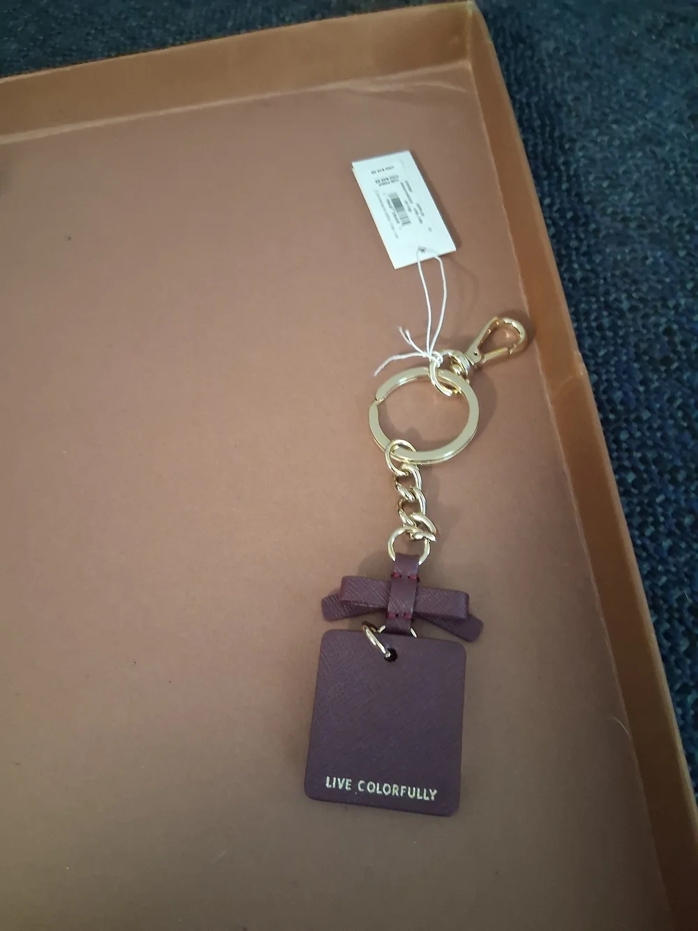Kate Spade  Plum Leather Key & Card Holder with Bow